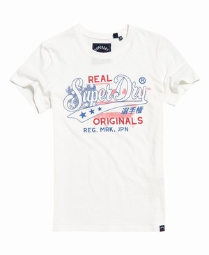 Superdry Real Originals Flag Női Pólók Fehér | TIXAS8651